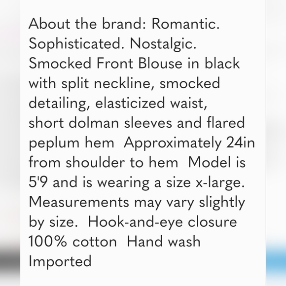 Rebecca Taylor Smocked Front Top-NWT - Picture 8 of 16